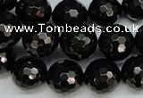 CJB46 15.5 inches 14mm faceted round natural jet gemstone beads