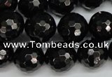 CJB47 15.5 inches 16mm faceted round natural jet gemstone beads