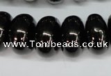 CJB50 15.5 inches 12*20mm rondelle natural jet gemstone beads