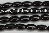 CJB51 15.5 inches 8*12mm rice natural jet gemstone beads