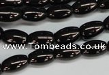 CJB53 15.5 inches 10*16mm rice natural jet gemstone beads