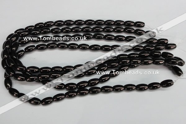 CJB53 15.5 inches 10*16mm rice natural jet gemstone beads