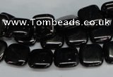 CJB59 15.5 inches 12*12mm square natural jet gemstone beads