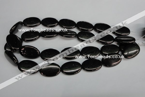 CJB73 15.5 inches 20*30mm oval natural jet gemstone beads