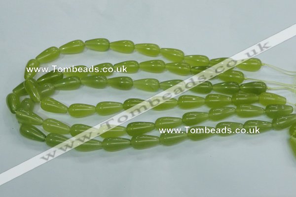 CKA105 15.5 inches 10*20mm teardrop Korean jade gemstone beads