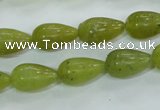 CKA107 15.5 inches 10*17mm teardrop Korean jade gemstone beads