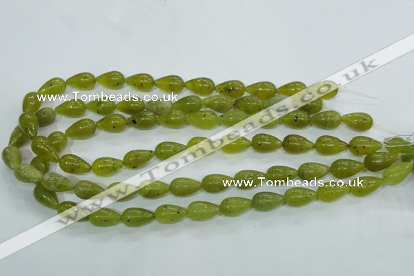 CKA107 15.5 inches 10*17mm teardrop Korean jade gemstone beads