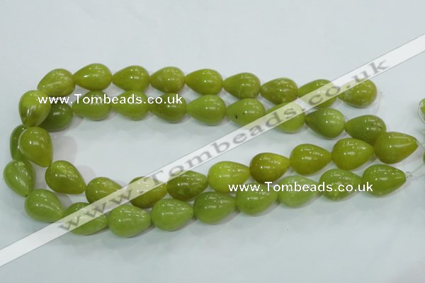 CKA108 15.5 inches 15*20mm teardrop Korean jade gemstone beads