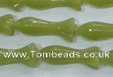 CKA109 15.5 inches 12*30mm flower Korean jade gemstone beads