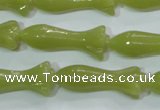 CKA109 15.5 inches 12*30mm flower Korean jade gemstone beads