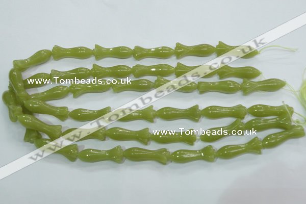 CKA109 15.5 inches 12*30mm flower Korean jade gemstone beads