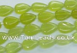 CKA112 15.5 inches 8*12mm flat teardrop Korean jade gemstone beads