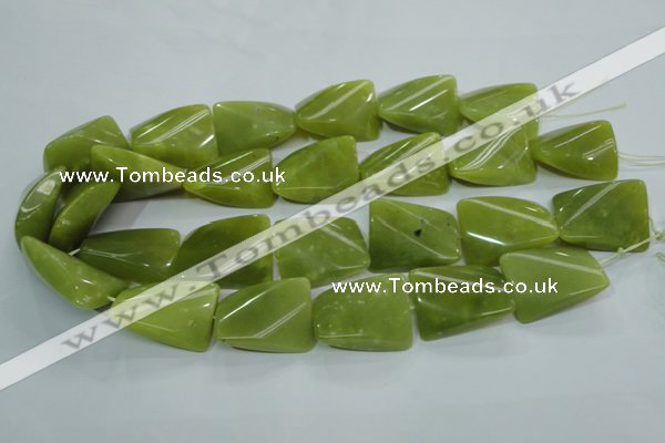 CKA115 15.5 inches 21*30mm twisted rectangle Korean jade beads