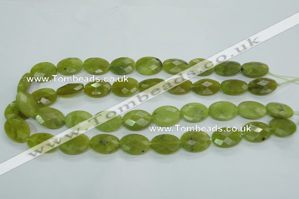 CKA118 15.5 inches 15*20mm faceted oval Korean jade beads