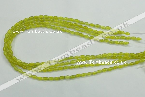 CKA15 15.5 inches 4*6mm rice Korean jade gemstone beads