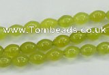 CKA16 15.5 inches 6*8mm rice Korean jade gemstone beads