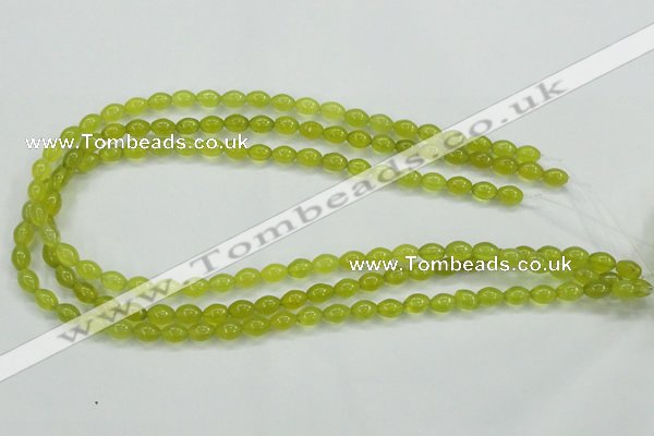 CKA16 15.5 inches 6*8mm rice Korean jade gemstone beads