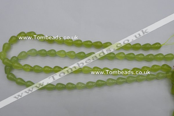 CKA211 15.5 inches 8*12mm teardrop Korean jade gemstone beads