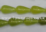 CKA212 15.5 inches 10*18mm teardrop Korean jade gemstone beads