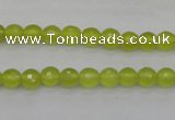 CKA217 15.5 inches 6mm faceted round Korean jade gemstone beads