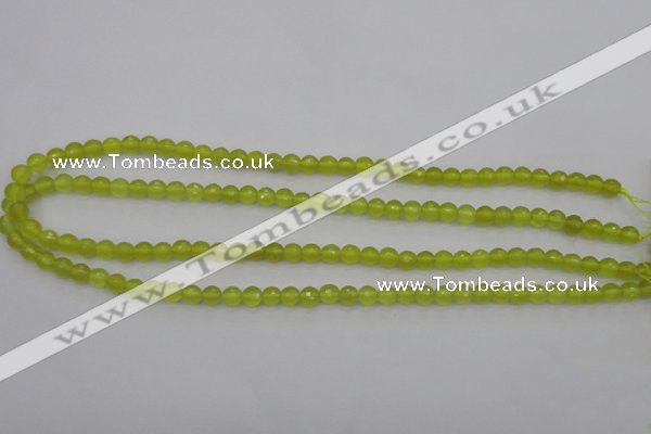 CKA217 15.5 inches 6mm faceted round Korean jade gemstone beads