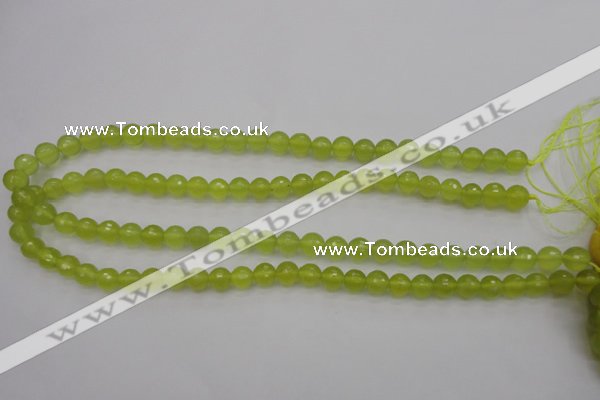 CKA218 15.5 inches 8mm faceted round Korean jade gemstone beads