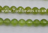 CKA219 15.5 inches 8mm faceted round Korean jade gemstone beads