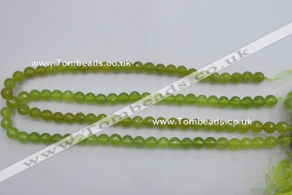 CKA219 15.5 inches 8mm faceted round Korean jade gemstone beads