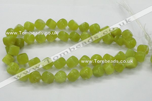 CKA22 15.5 inches 12*12mm cube Korean jade gemstone beads