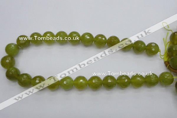 CKA221 15.5 inches 16mm faceted round Korean jade gemstone beads