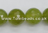 CKA222 15.5 inches 18mm faceted round Korean jade gemstone beads