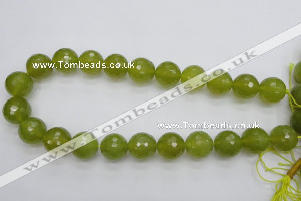CKA222 15.5 inches 18mm faceted round Korean jade gemstone beads