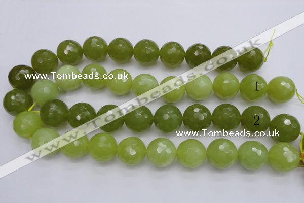 CKA223 15.5 inches 20mm faceted round Korean jade gemstone beads