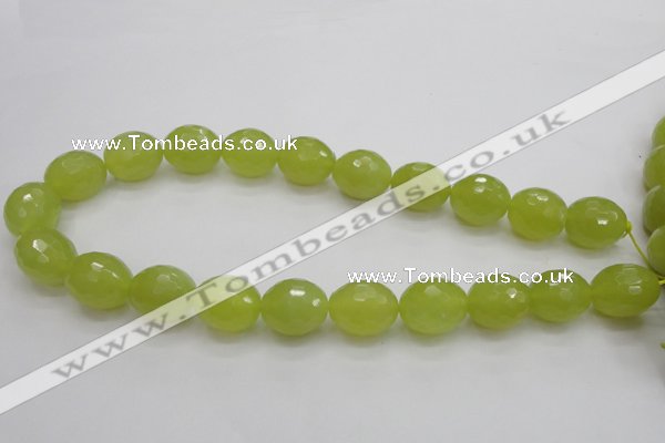 CKA224 15.5 inches 15*20mm faceted egg-shaped Korean jade gemstone beads