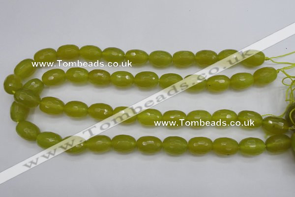 CKA227 15.5 inches 12*16mm faceted rice Korean jade gemstone beads