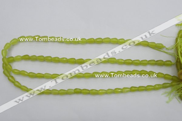 CKA228 15.5 inches 6*8mm faceted teardrop Korean jade gemstone beads