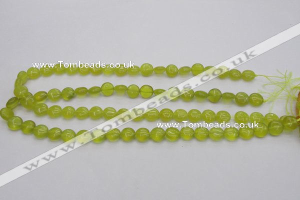 CKA235 15.5 inches 10mm flat round Korean jade gemstone beads