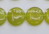 CKA238 15.5 inches 20mm flat round Korean jade gemstone beads