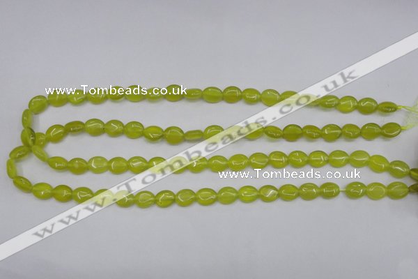 CKA242 15.5 inches 8*10mm oval Korean jade gemstone beads