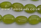 CKA245 15.5 inches 12*16mm oval Korean jade gemstone beads