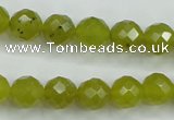 CKA27 15.5 inches 10mm faceted round Korean jade gemstone beads