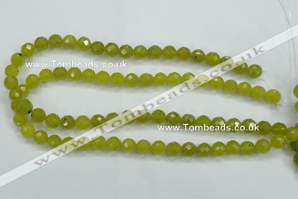 CKA27 15.5 inches 10mm faceted round Korean jade gemstone beads