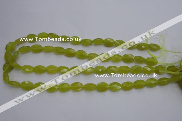 CKA270 15.5 inches 10*14mm faceted oval Korean jade gemstone beads