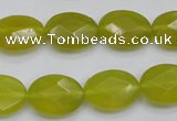 CKA271 15.5 inches 12*16mm faceted oval Korean jade gemstone beads