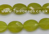 CKA271 15.5 inches 12*16mm faceted oval Korean jade gemstone beads