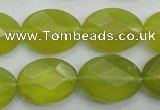 CKA272 15.5 inches 15*20mm faceted oval Korean jade gemstone beads