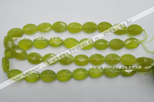 CKA272 15.5 inches 15*20mm faceted oval Korean jade gemstone beads