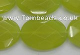 CKA273 15.5 inches 22*30mm faceted oval Korean jade gemstone beads