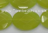 CKA273 15.5 inches 22*30mm faceted oval Korean jade gemstone beads