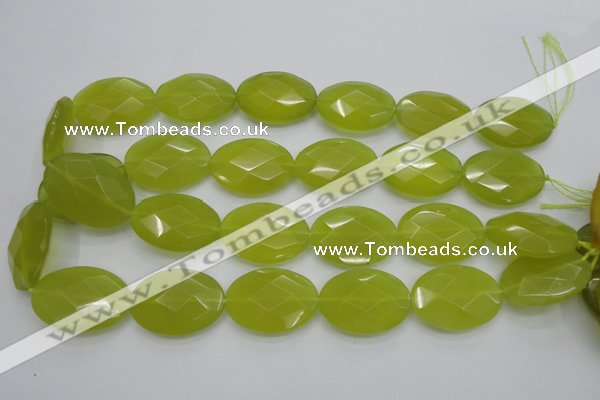 CKA273 15.5 inches 22*30mm faceted oval Korean jade gemstone beads